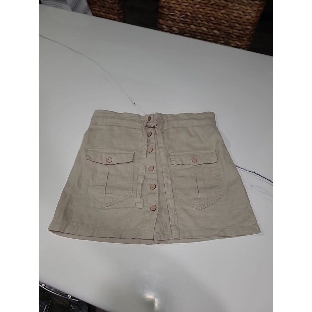 Vintage Havana Linen Blend Skirt SMALL B24 EUC